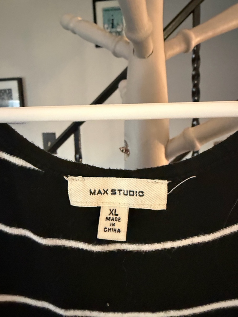 Max Studio Black and White Striped Sleeveless Maxi Dress - Picture 4 of 5